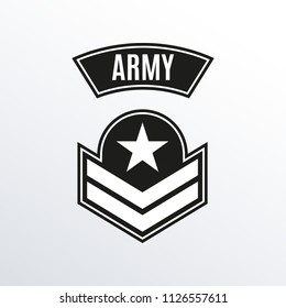 Army badge. Military patch with star. Force emblem. Vector illustration.