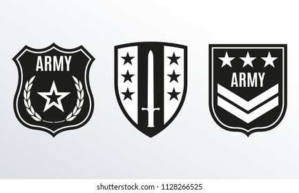 Army badge. Military patch with star. Force emblem. Vector illustration.