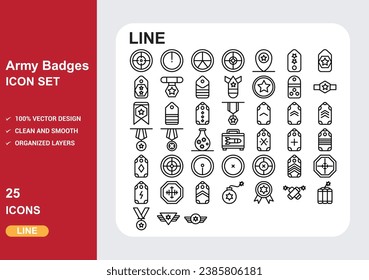 army badges Icons with White Background Free Vector