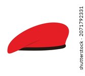 army beret icon vector, red beret.