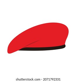 Army Beret Icon Vector, Red Beret.