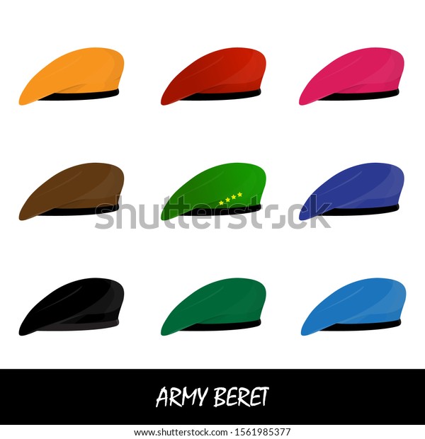 Army Berets Nine Color Stock Vector (Royalty Free) 1561985377