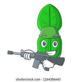 Army bergamot lime leaf isolated on mascot