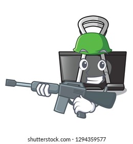 Army binder clip in the character shape