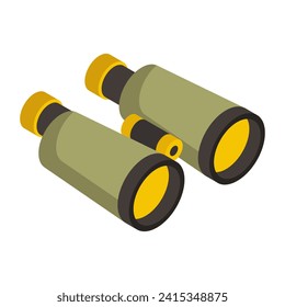 An army binocs icon, isometric design