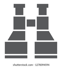 Army binoculars glyph icon, explore and military, lens sign, vector graphics, a solid pattern on a white background, eps 10.