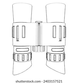 Army Binoculars Vector 01. Illustration Isolated On White Background. A Vector Illustration Of Binoculars.