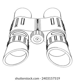 Army Binoculars Vector 02. Illustration Isolated On White Background. A Vector Illustration Of Binoculars.