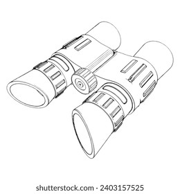 Army Binoculars Vector 05. Illustration Isolated On White Background. A Vector Illustration Of Binoculars.