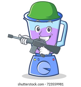 Army blender character cartoon style