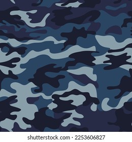 
Army blue camo texture, vector template, military design. Ornament