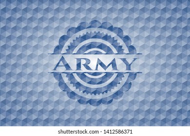 Army blue polygonal emblem. Vector Illustration. Detailed.
