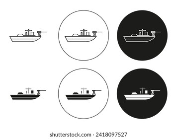 army boat flat editable icon mark set. army boat illustration vector with thin stroke