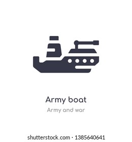 army boat icon. isolated army boat icon vector illustration from army and war collection. editable sing symbol can be use for web site and mobile app