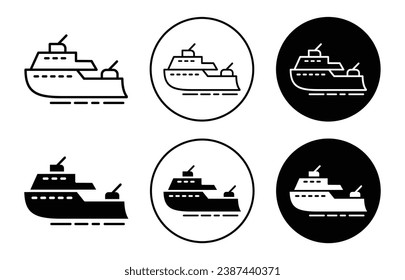 army boat vector icon illustration set