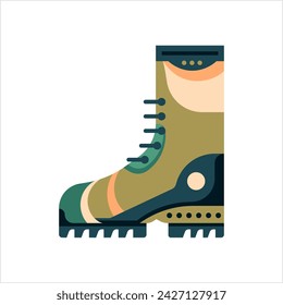 Army Boot Creative Stylish, Combat Leather Boot, Para Trooper, Tactical Military Boot Vector Art Illustration