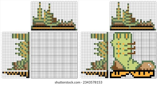 Army Boot Icon Nonogram Pixel Art, Combat Leather Boot, Para Trooper, Tactical Military Boot Vector Art Illustration, Logic Puzzle Game Griddlers, Pic-A-Pix, Picture Paint By Numbers, Picross