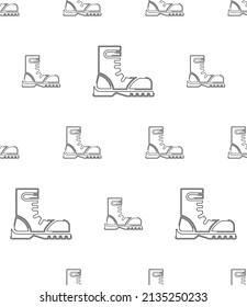 Army Boot Icon Seamless Pattern, Combat Leather Boot, Para Trooper, Tactical Military Boot Vector Art Illustration