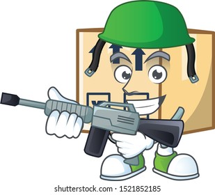Army box cardboard close for goods packaging
