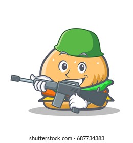 Army burger character fast food