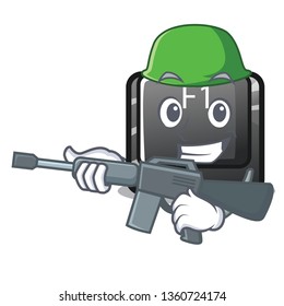 Army button f1 isolated in the mascot