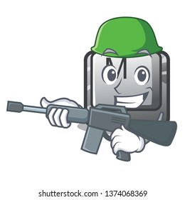 Army button M on a keyboard mascot
