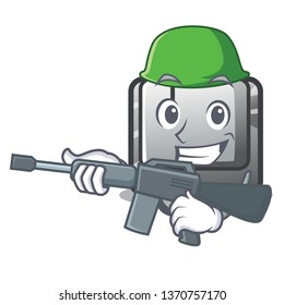 Army button I on a keyboard mascot