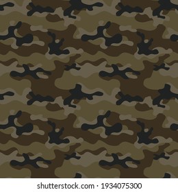 Army camo pattern, classic background. Vector illustration. Ornament