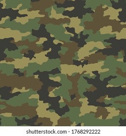 Army camo pattern seamless classic textile design. Vector background. Print