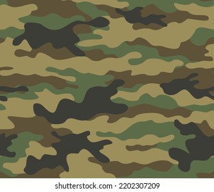 
Army camo seamless forest pattern, modern shape, hunting print. Disguise