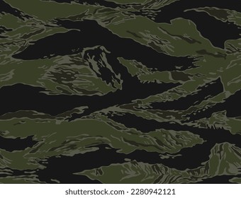 Army camo seamless khaki pattern woodland fabric texture, trendy vector military background, green flattering print.