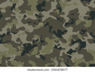 Armee Camo nahtlose Khaki Muster Vektor Hintergrund, Wald Jagd Design