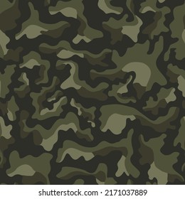 Army Camo Seamless Texture, Vector Modern Pattern, Military Background. Disguise.