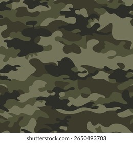 army camouflage background, seamless vector pattern, military khaki texture