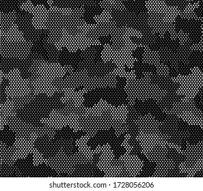 Army camouflage hexagon seamless pattern