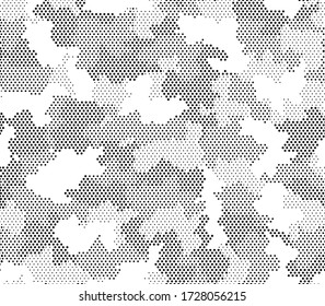 Army camouflage hexagon seamless pattern