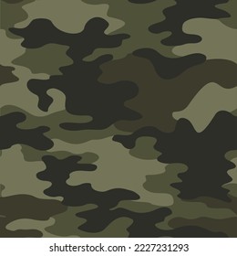 
Army camouflage khaki texture seamless military background disguise, forest pattern.