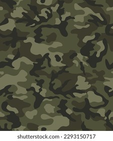 Army camouflage pattern, khaki background, military uniform texture, seamless print. Ornament.