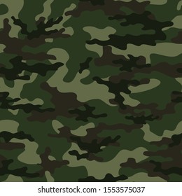 
Army camouflage pattern on a green background. Vector.