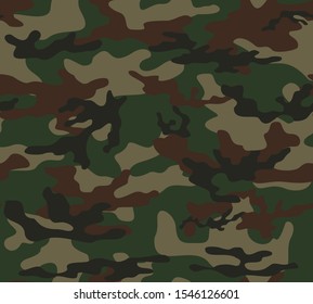 Army camouflage pattern seamless on print. Vector. Modern.