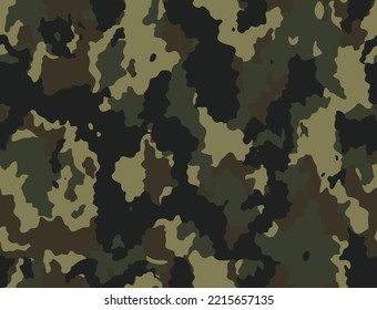 Army camouflage pattern, seamless shape texture, fashion design disguise