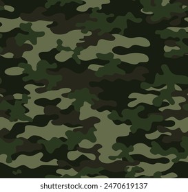 army camouflage pattern, seamless texture, military green background