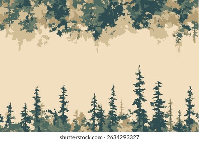 Army camouflage pattern with shades of green, brown, and beige for military uniforms.Camouflage seamless pattern. Trendy style camo, repeat print. Vector illustration.