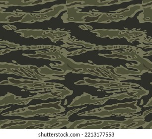 Army camouflage pattern vector seamless background, military uniform texture disguise.