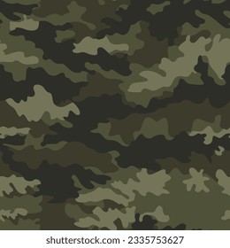 Camuflaje del ejército sin costuras patrón de bosque, disfraz, fondo caqui, uniforme militar, huella de la calle.