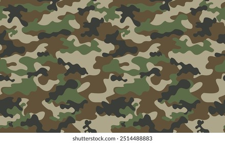 Exército camuflagem sem emenda padrão militar, vetor clássico trendy fundo