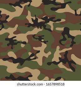 El camuflaje del ejército es un patrón sin fisuras. Antecedentes militares forestales para imprimir ropa, tela, papel.