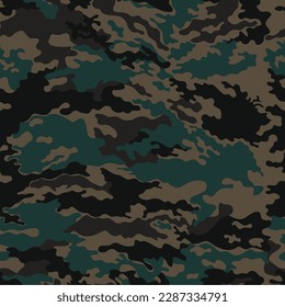 Army camouflage seamless pattern, military uniform, urban print. Disguise