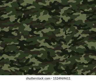 Army camouflage seamless pattern on a green background for printing clothing, fabric. modern.