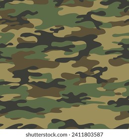 
Army camouflage seamless pattern, trendy classic green, brown, beige background, stylish design.